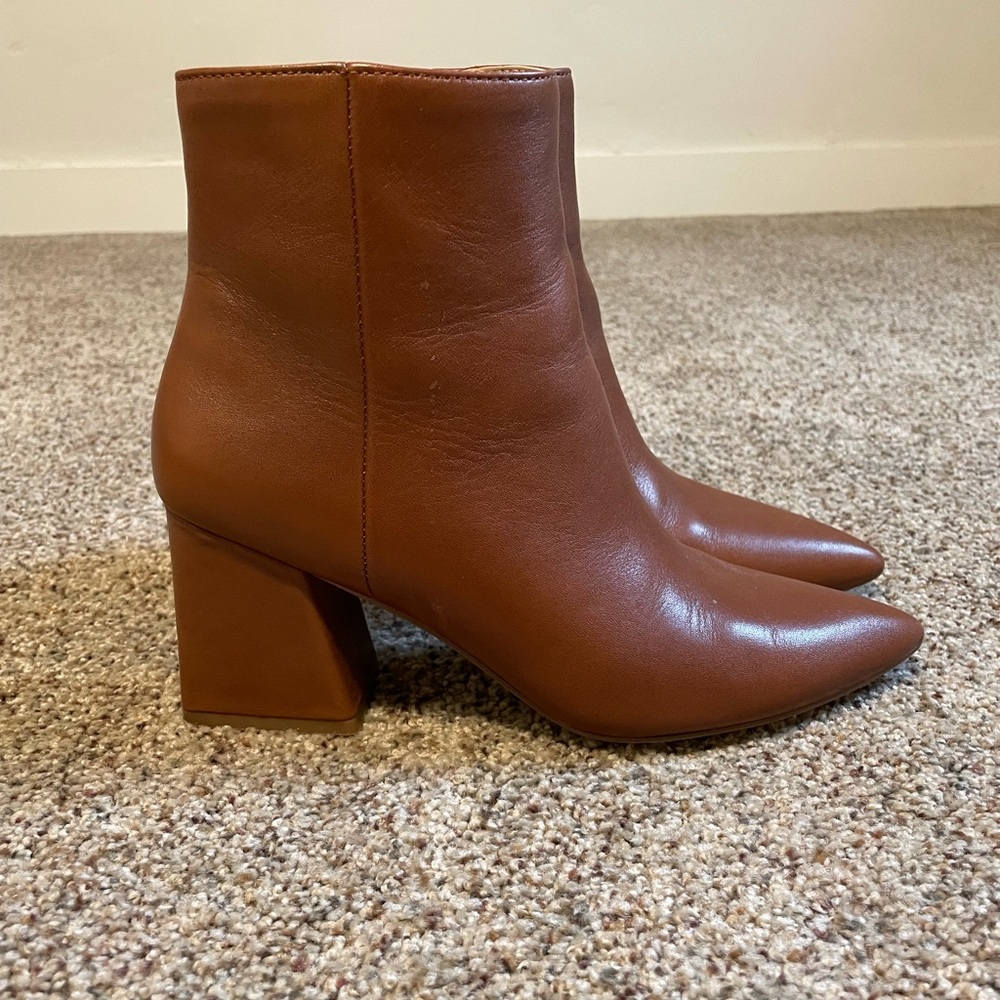 Steve Madden brown leather ankle booties